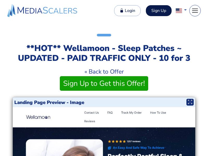 Wellamoon - Sleep Patches ~ UPDATED - PAID TRAFFIC ONLY - 10 for 3 {+Advertorial, DTC, Multi-Lang, Alt-Landers} (Event Tracking) [US, CA, FR, AT, IT]