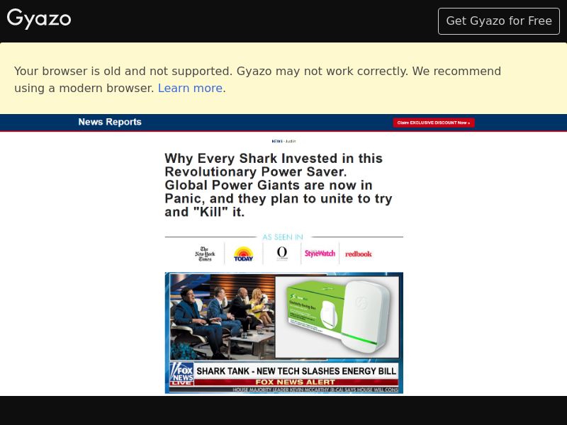 Esaver Shark Tank (Pre-Lander) - US
