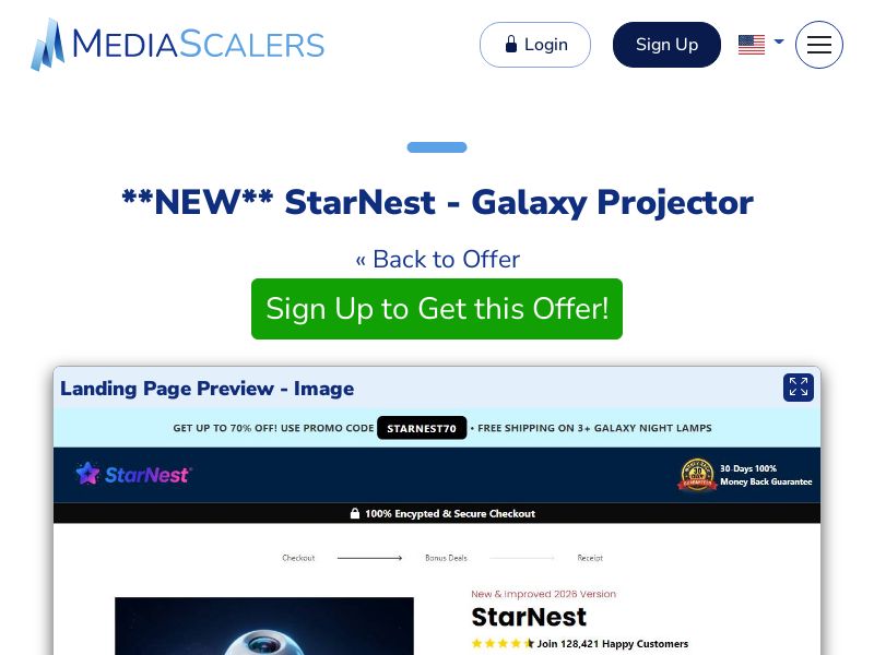StarNest - Galaxy Projector {+DTC, Alt-Landers, Advertorial} (Event Tracking) [UK]