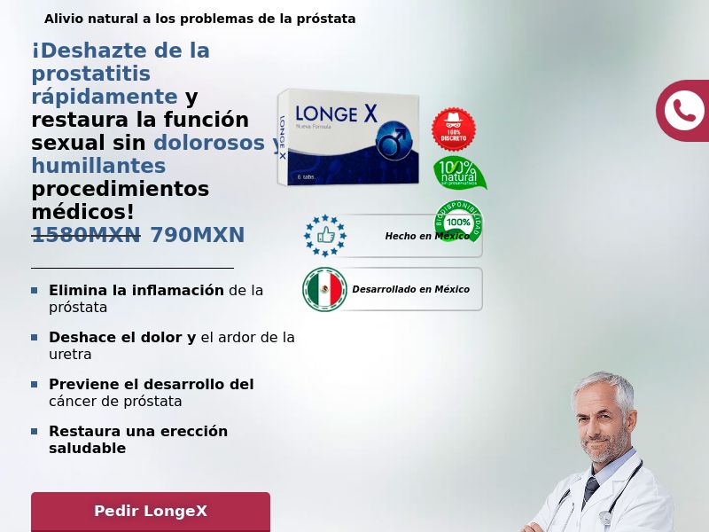 Longex MX - remedy for the treatment of prostatitis HOLD