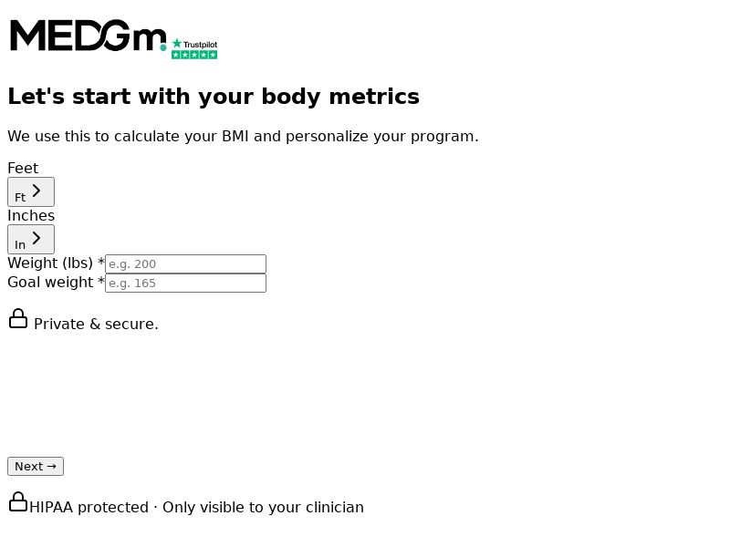 GLP-1 Weight Loss Management by MEDGm | US