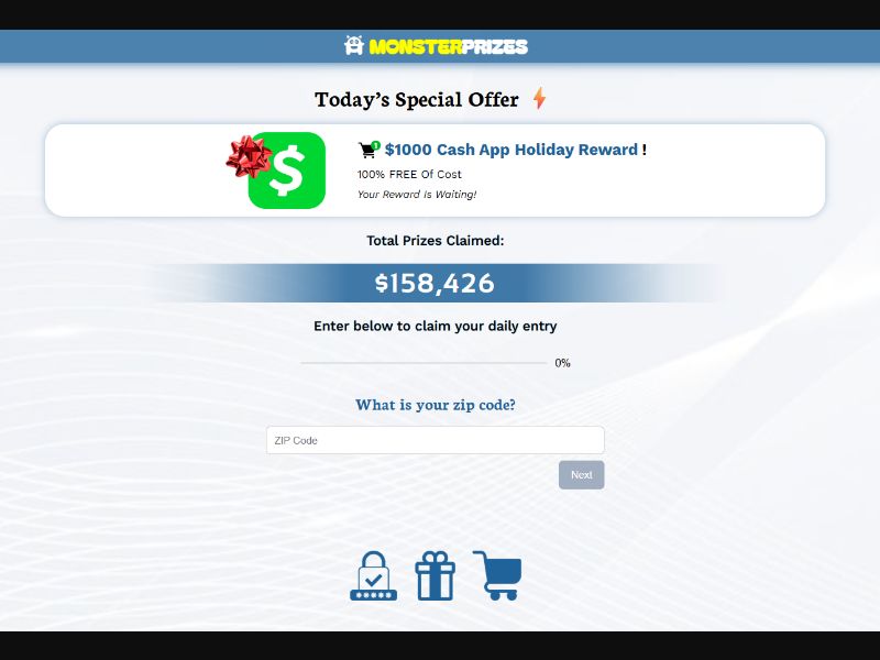MonsterPrizes - $1000 Cash App Holiday Reward - US