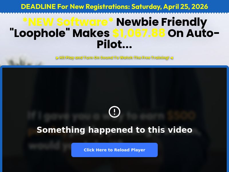 ***TEMPORARY PAUSE*** - Online Cash Machine - VSL Video 4 - [CTC $27-$47 ] CPA - TOP 5