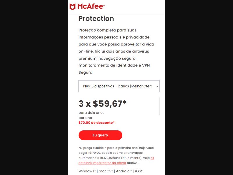 [AR, CL, CO, PE] Total Protection (McAfee)