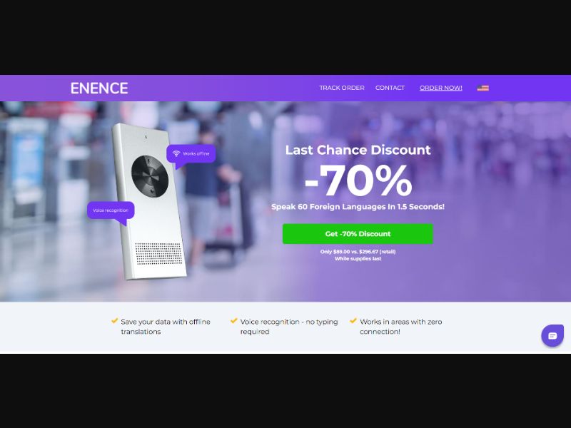 [WEB+MOB] Enence - Instant Two-Way Language Translator /International (50 GEOs) CPS