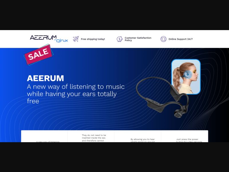[WEB+MOB] Aeerum – Bone Conduction Earphones /International (112 GEOs) CPS *FB/TT/Google/Taboola Pixel* [Approval Required]