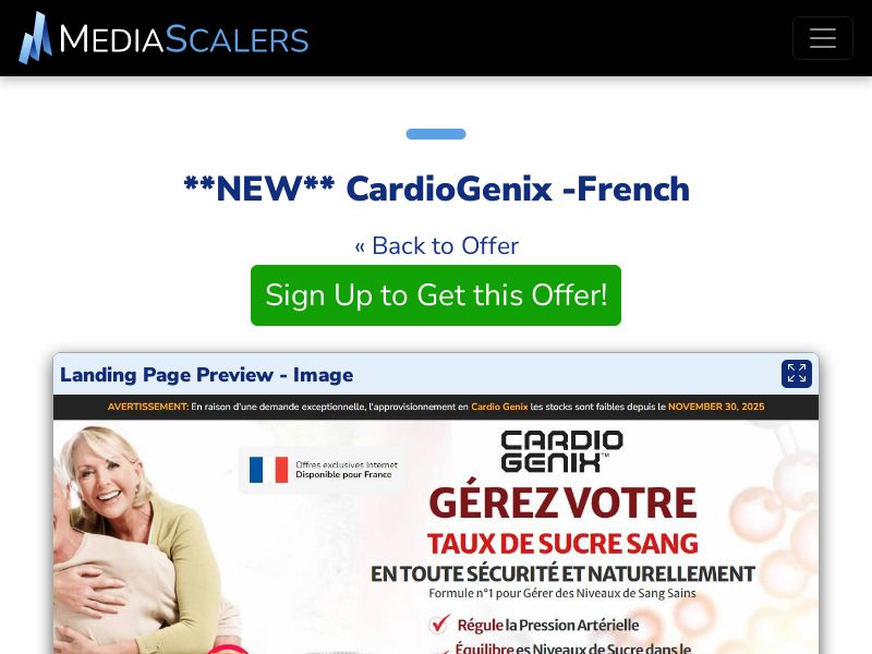 CardioGenix -French {+Alt-Landers} (Event Tracking) [FR, BE]