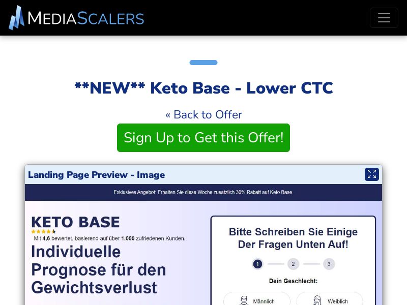 Keto Base - Lower CTC {+DTC, Advertorial, Alt-Landers, Quiz} (Event Tracking) [DE, AT, CH]