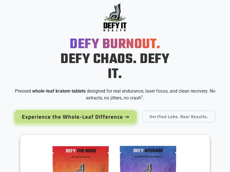 DefyIt - Whole Leaf Kratom Supplements - RevShare (US)