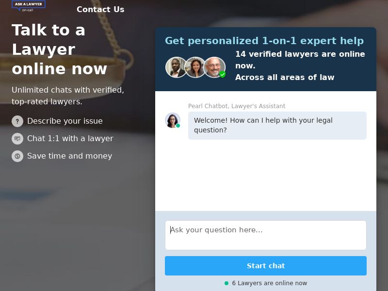 Ask a Lawyer On Call - Legal Consultation - CPS (US,CA,AU,UK + more)