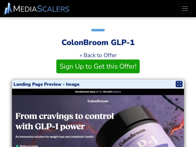 ColonBroom GLP-1 {+DTC, Alt-Landers, Quiz} (Event Tracking) [US]