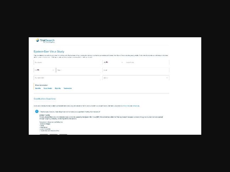 Clinical Trial Search - EBV Vaccine - CPL (US)