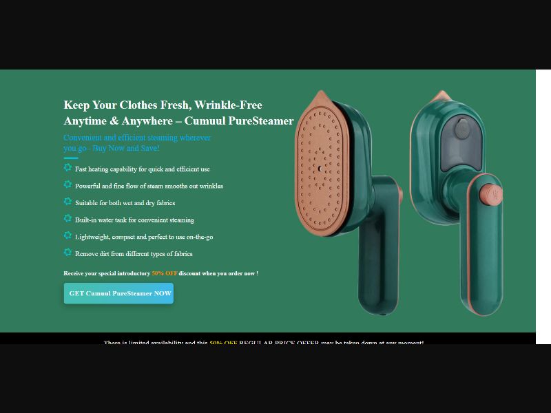 [WEB+MOB] Cumuul PureSteamer - CTC $49.99 /US/CA/AU CPS