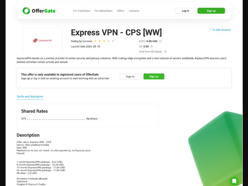 Express VPN - WW - RevShare