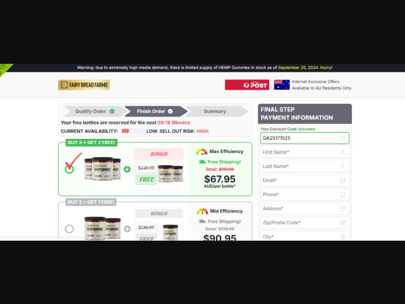 [WEB+MOB] FAIRY FARMS HEMP GUMMIES (Checkout) /AU [CPS] *FB Pixel* [Approval Required]