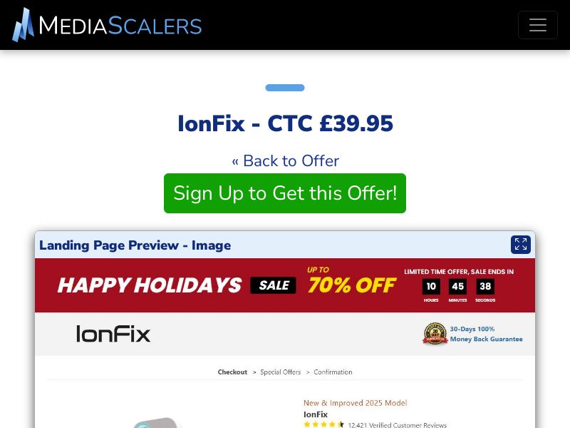 IonFix - CTC £39.95 {+DTC, Alt-Landers, Advertorial} (Event Tracking) [UK]