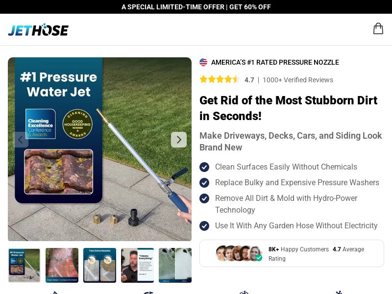 ! NEW OFFER - JetHose Pressure Nozzle - DTC [INTL] (Social,Banner,Native,Push,SEO,Search,Brand Bidding) - CPA