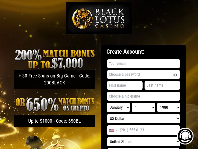 Black Lotus Casino - CPA | US