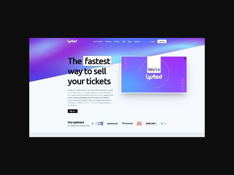 Lysted - Online Ticket Marketplace - RevShare (US)