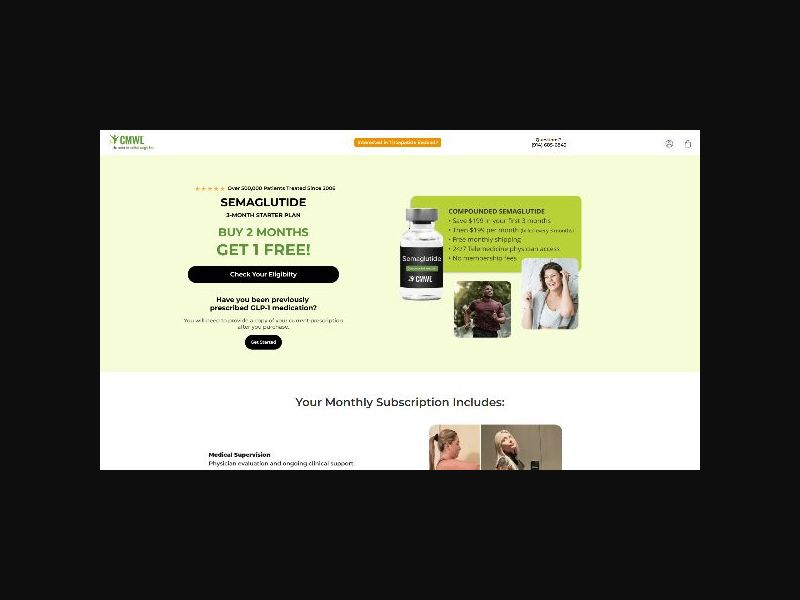 The Center for Medical Weight Loss - Semaglutide Buy 2 Get 1 - CPS (US)