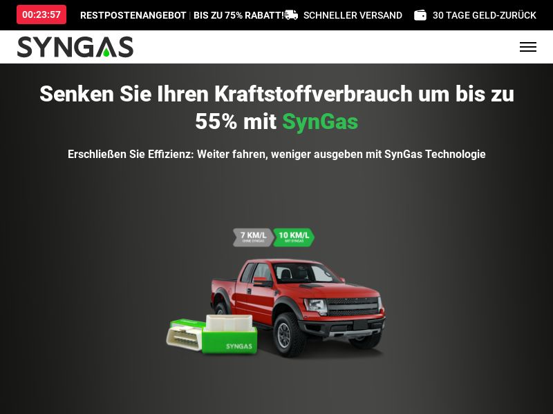 ! HOT OFFER - SynGas OBD Fuel Saver - DTC [DE,AT,CH] (Social,Banner,Native,Push,SEO,Search,Brand Bidding) - CPA