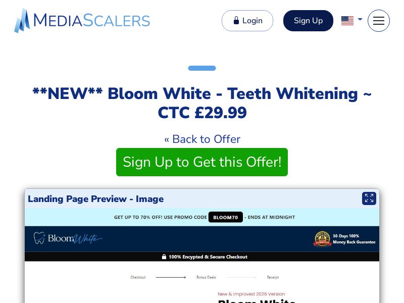 Bloom White - Teeth Whitening ~ CTC £29.99 {+Alt-Landers} (Event Tracking) [UK]