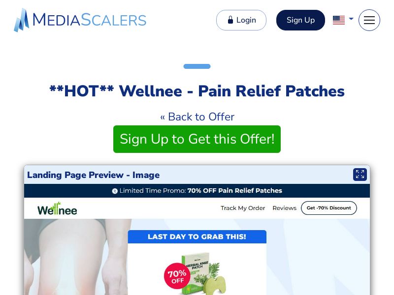Wellnee - Pain Relief Patches {+Advertorial, DTC, Multi-Lang, Alt-Landers} (Event Tracking) [US, DE, CA, AU, UK, FR, IL, +232 More]