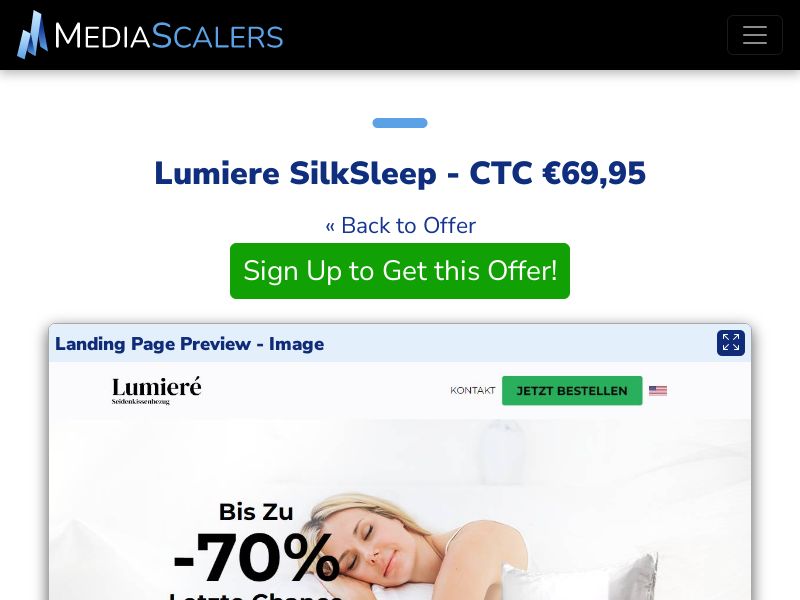 Lumiere SilkSleep - CTC €69,95 {+DTC, Alt-Landers} (Event Tracking) [DE, AT]