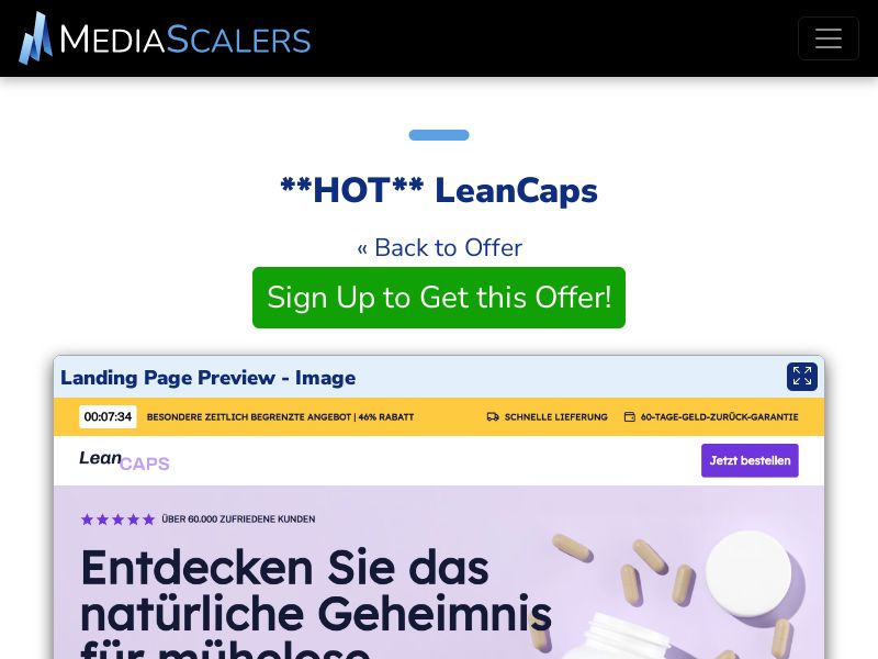 LeanCaps {+Advertorial, DTC, Alt-Landers, Quiz} [DE, FR, AT, BE]