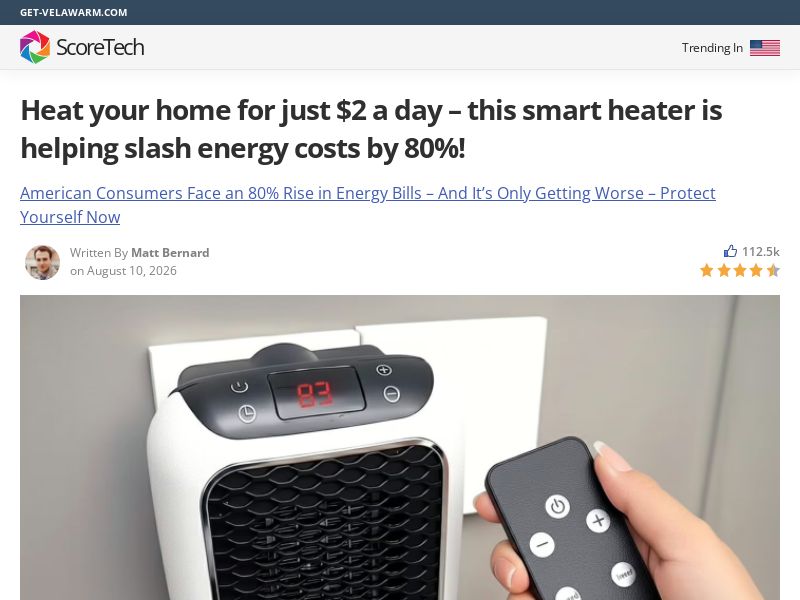 ! NEW OFFER - VelaWarm Heater - Advertorial [INTL] (Social,Banner,Native,Push,SEO,Search,Brand Bidding) - CPA