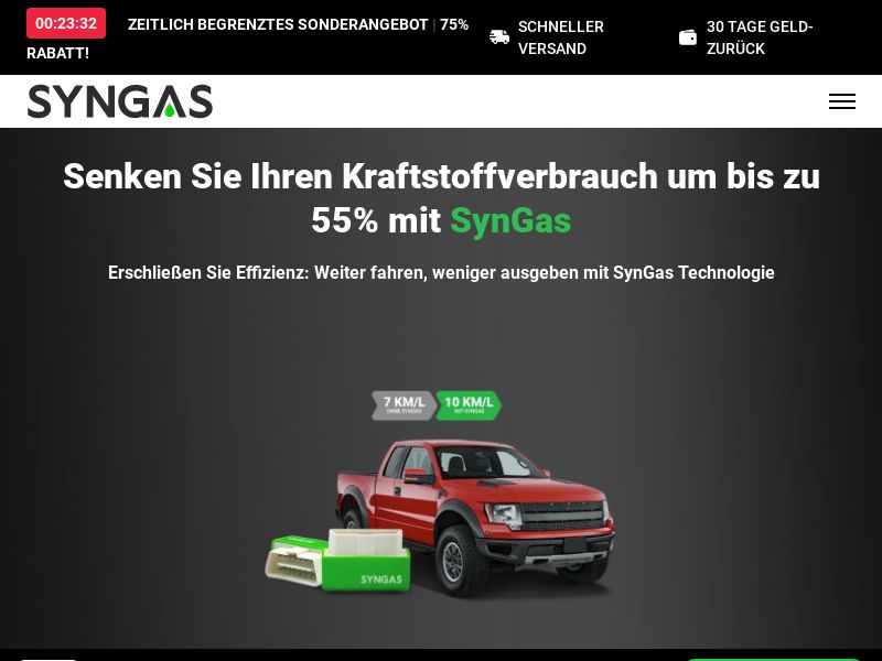 ! NEW OFFER - SynGas OBD Fuel Saver - DTC [DE] (Social,Banner,Native,Push,SEO,Search,Brand Bidding) - CPA