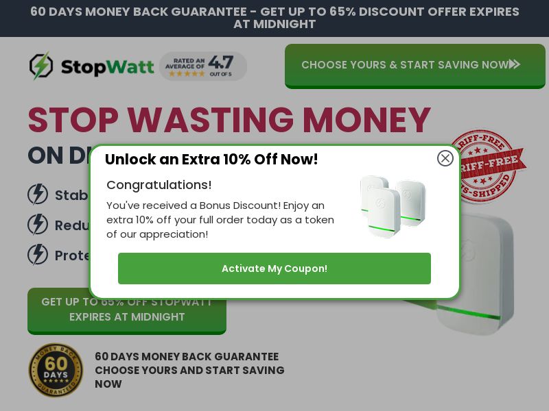 ! HOT OFFER - Stopwatt LCTC [US,CA,AU,NZ,DE,FR,MX] (Social,Banner,Native,Push,SEO,Search,Brand Bidding)-CPA