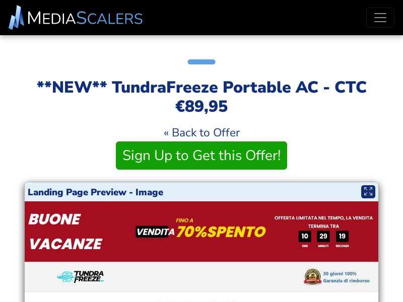 TundraFreeze Portable AC - CTC €89,95 {+DTC, Alt-Landers} (Event Tracking) [IT]