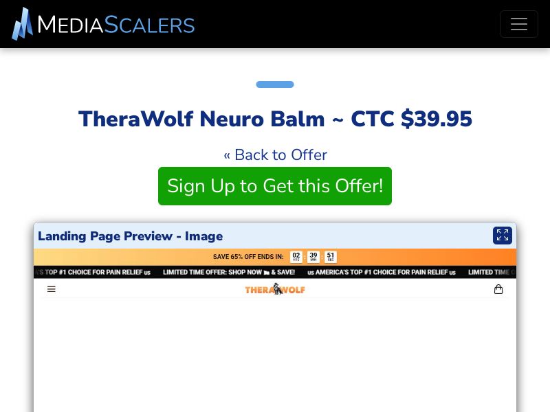 TheraWolf Neuro Balm ~ CTC $39.95 {+Advertorial, DTC, Alt-Landers} [US, DE, CA, AU, UK, FR, IL, +232 More]