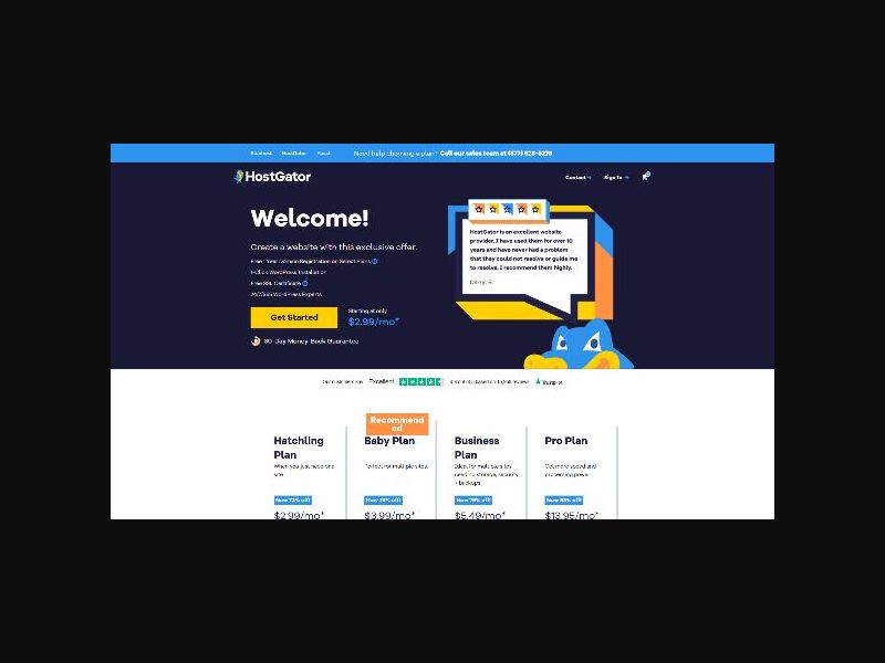 HostGator - Fast and Secure Web Hosting - CPS (US,CA,UK + more)