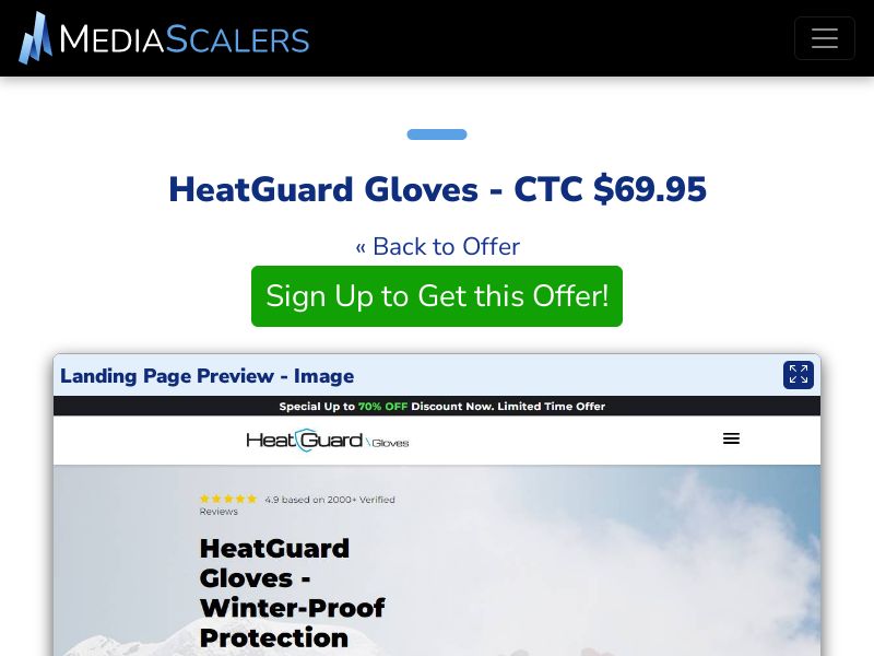 HeatGuard Gloves - CTC $69.95 {+Advertorial, DTC, Alt-Landers} (Event Tracking) [US]
