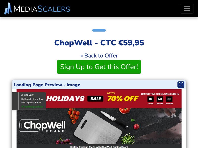 ChopWell - CTC €59,95 {+DTC, Alt-Landers, Advertorial} (Event Tracking) [IE]