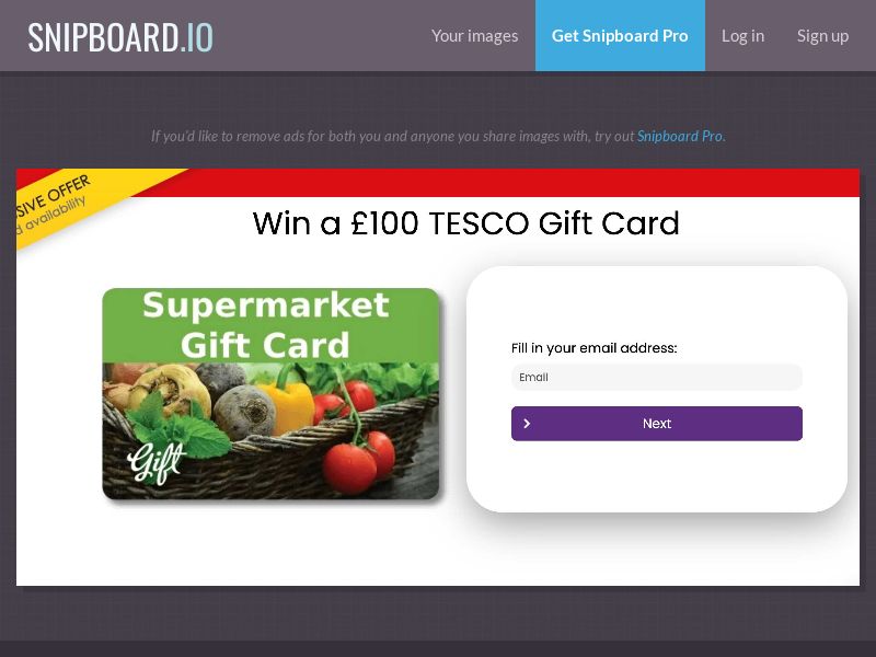 YouSweeps - Win a TESCO gift card UK - SOI