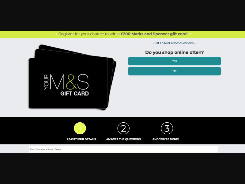 UK - Quiztionnaire - Marks & Spencer - (CPL)