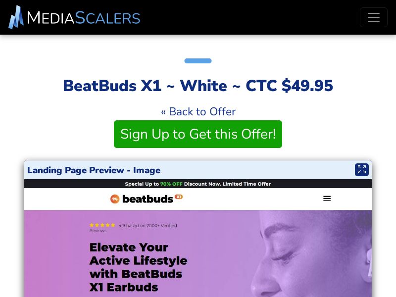 BeatBuds X1 ~ White ~ CTC $49.95 {+DTC, Alt-Landers} (Event Tracking) [US]