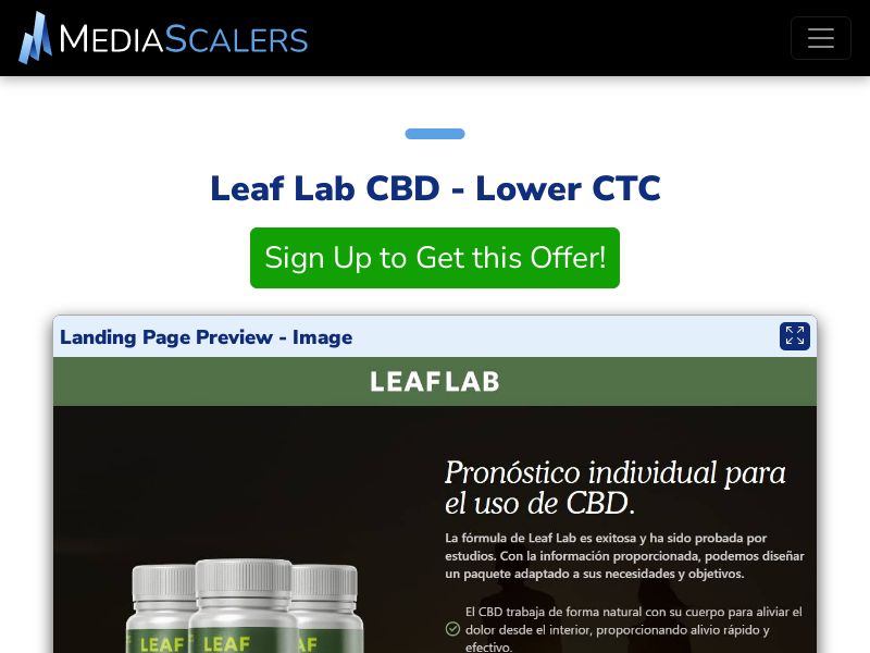 Leaf Lab CBD - Lower CTC (Event Tracking) [ES]
