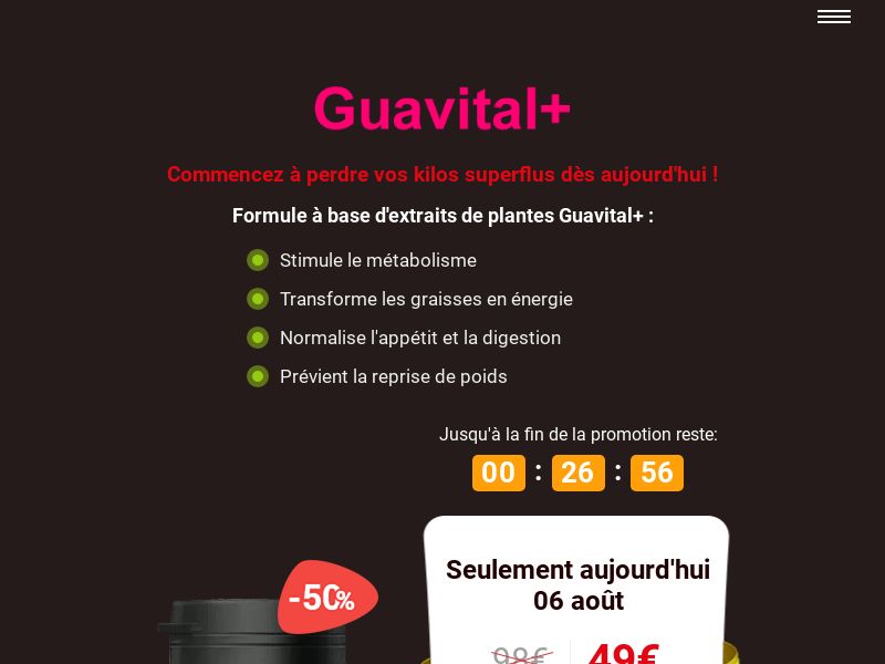 GUAVITAL+ caps EU - WEIGHT LOSS TREATMENT