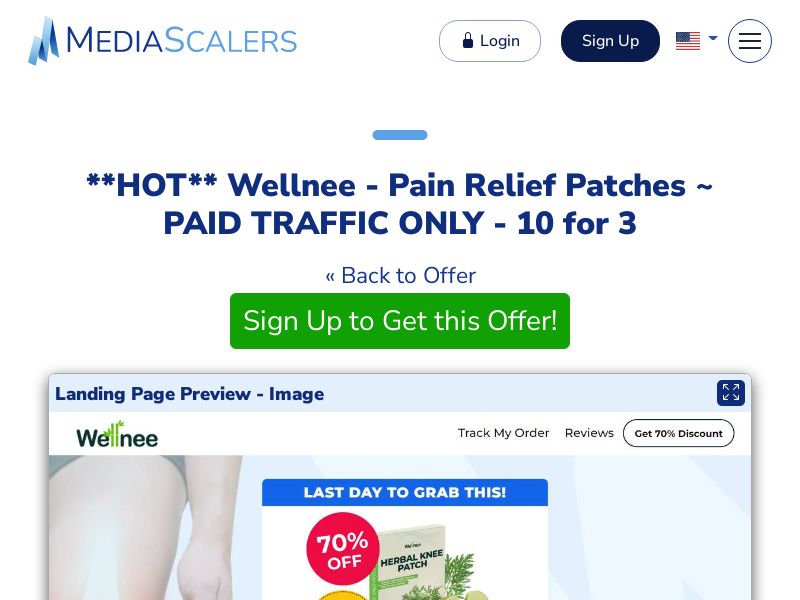 Wellnee - Pain Relief Patches ~ PAID TRAFFIC ONLY - 10 for 3 {+Advertorial, DTC, Multi-Lang, Alt-Landers} (Event Tracking) [US, DE, CA, AU, UK, FR, IL, +232 More]