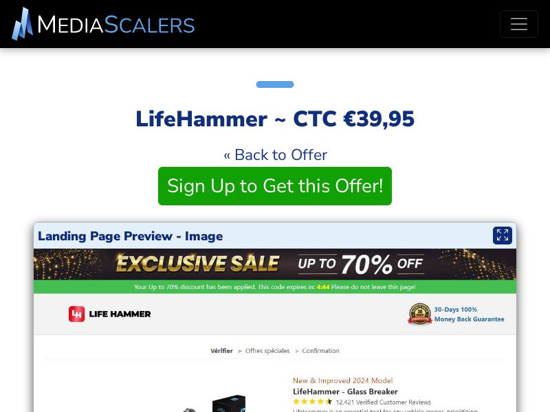 LifeHammer ~ CTC €39,95 {+DTC} (Event Tracking) [FR]