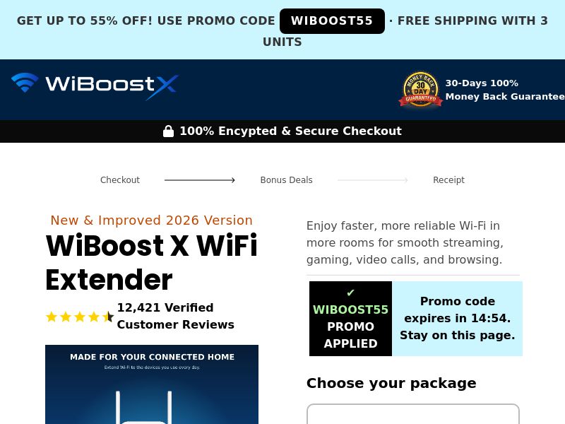 Wiboost X WiFi Extender - DTC [US,UK,DE,AT,AU] (Social,Banner,Native,Push,SEO,Search,Brand Bidding) - CPA