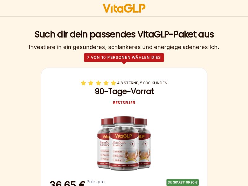 ! NEW OFFER - VitaGLP - Diet - DTC LP [DE,AT,FR,BE,CH,DK,SE,FI] (Banner,Native,Social,Search,SEO,Brand Bidding) - CPA