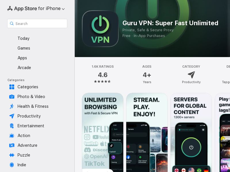 GuruVPN PPfT [US] iOS