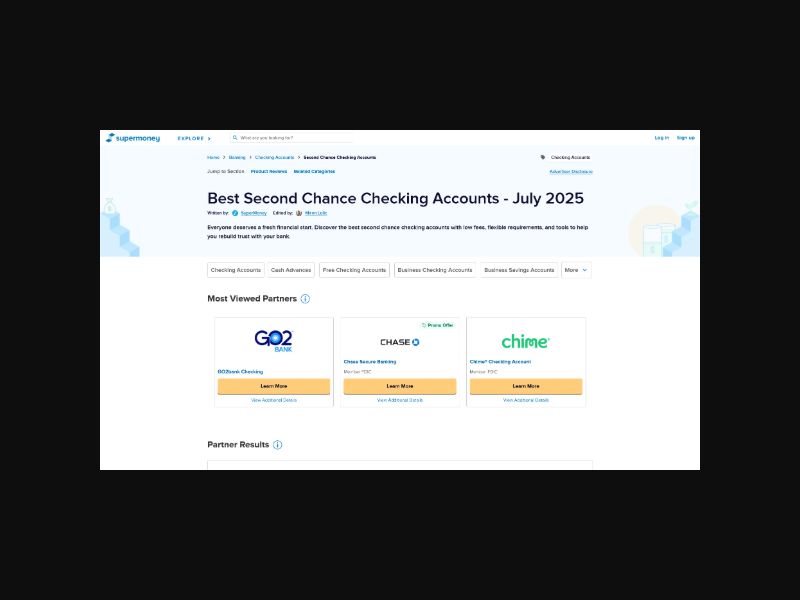 SuperMoney - Second Chance Checking - CPL (US)