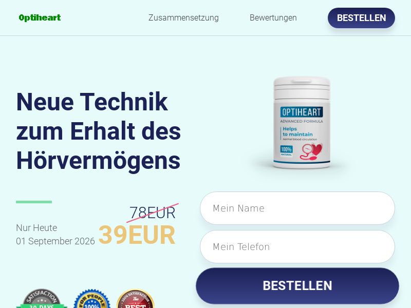 Optiheart LOW PRICE EU - HEARING HEALTH CAPS