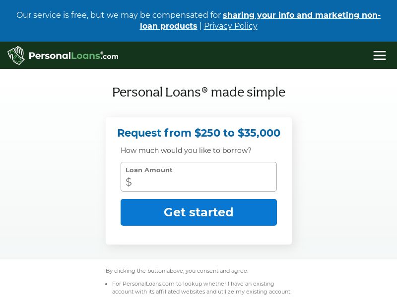 Personalloans.com: Up to $35000 - US